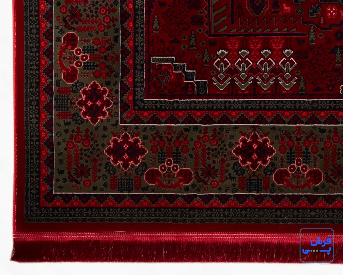 خرید قسطی |  فرش وینتیج درختی LG قرمز سبز