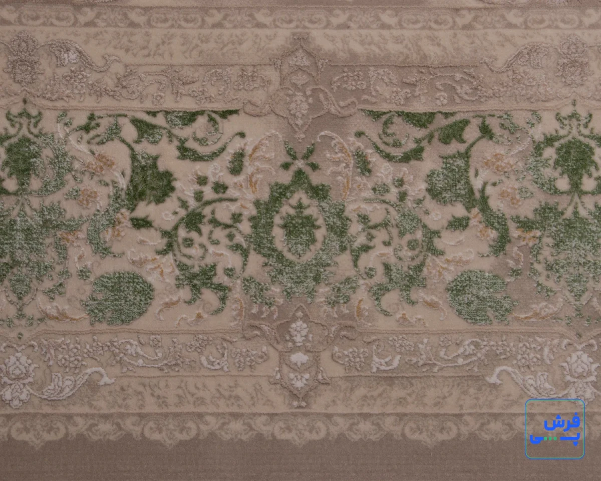 flora-3022-e-4.webp خرید قسطی | فرش وینتیج 3022 کرم نسکافهای حاشیه سبز