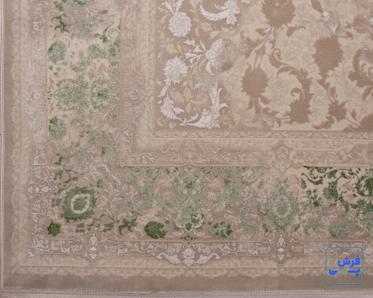 flora-3022-e-5.webp خرید قسطی | فرش وینتیج 3022 کرم نسکافهای حاشیه سبز