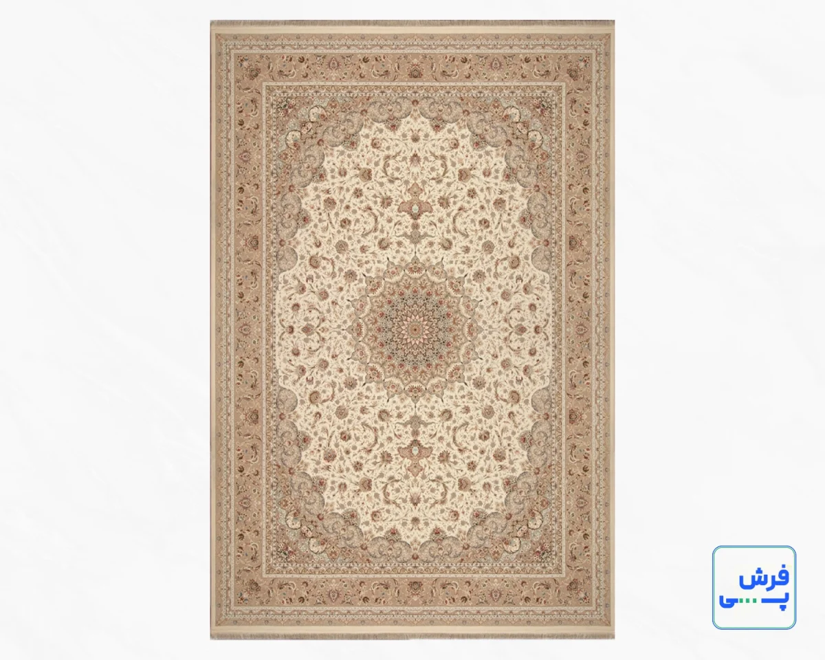 خرید قسطی |  فرش کلاسیک فروغ کرم حاشیه بژ