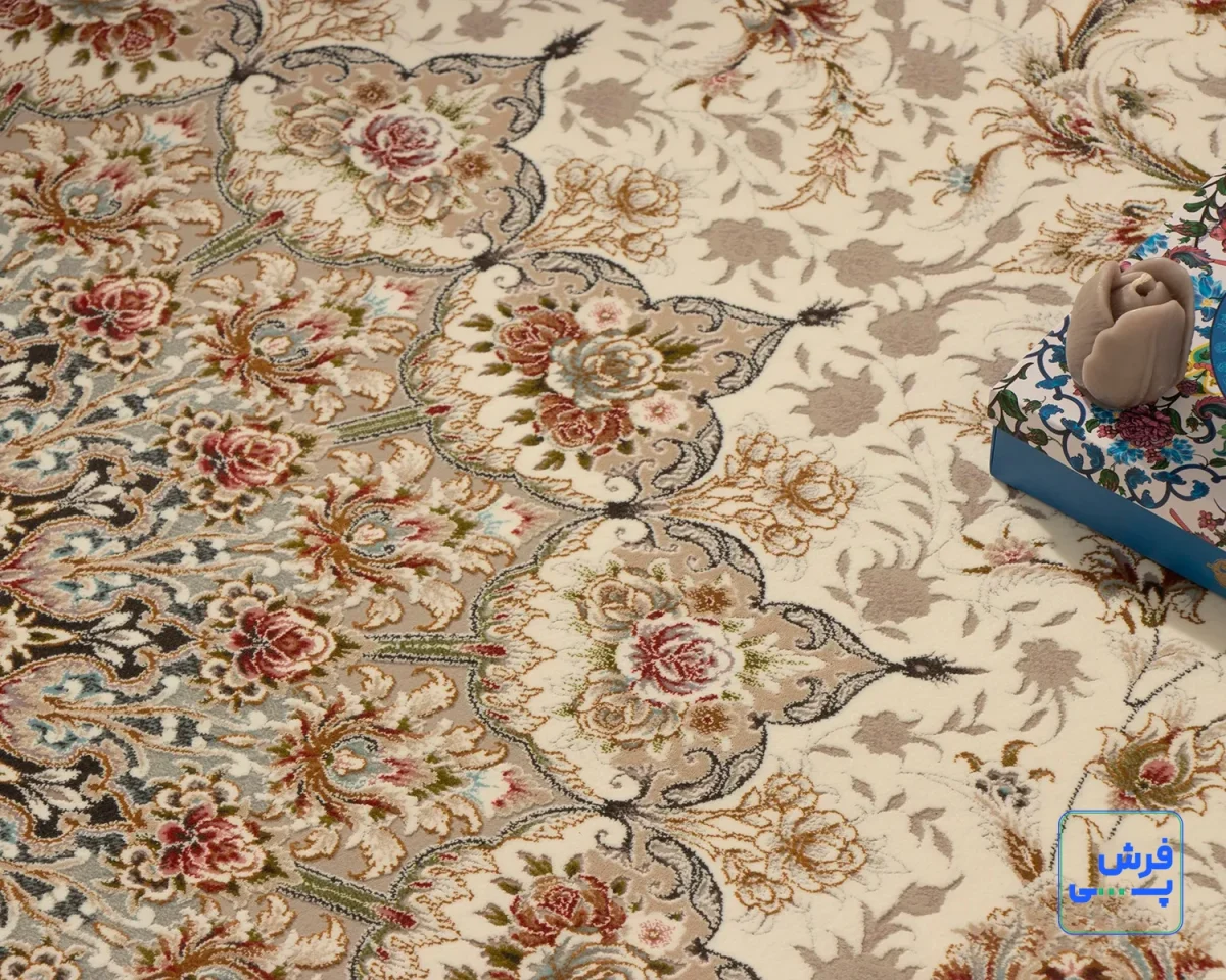 خرید قسطی |  فرش کلاسیک فروغ کرم حاشیه بژ