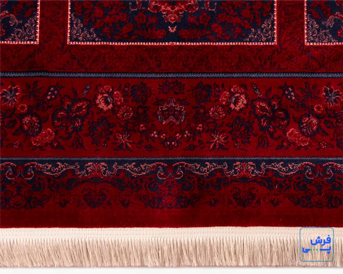 خرید قسطی |  فرش وینتیج کتیبه lsk قرمز سورمه ای