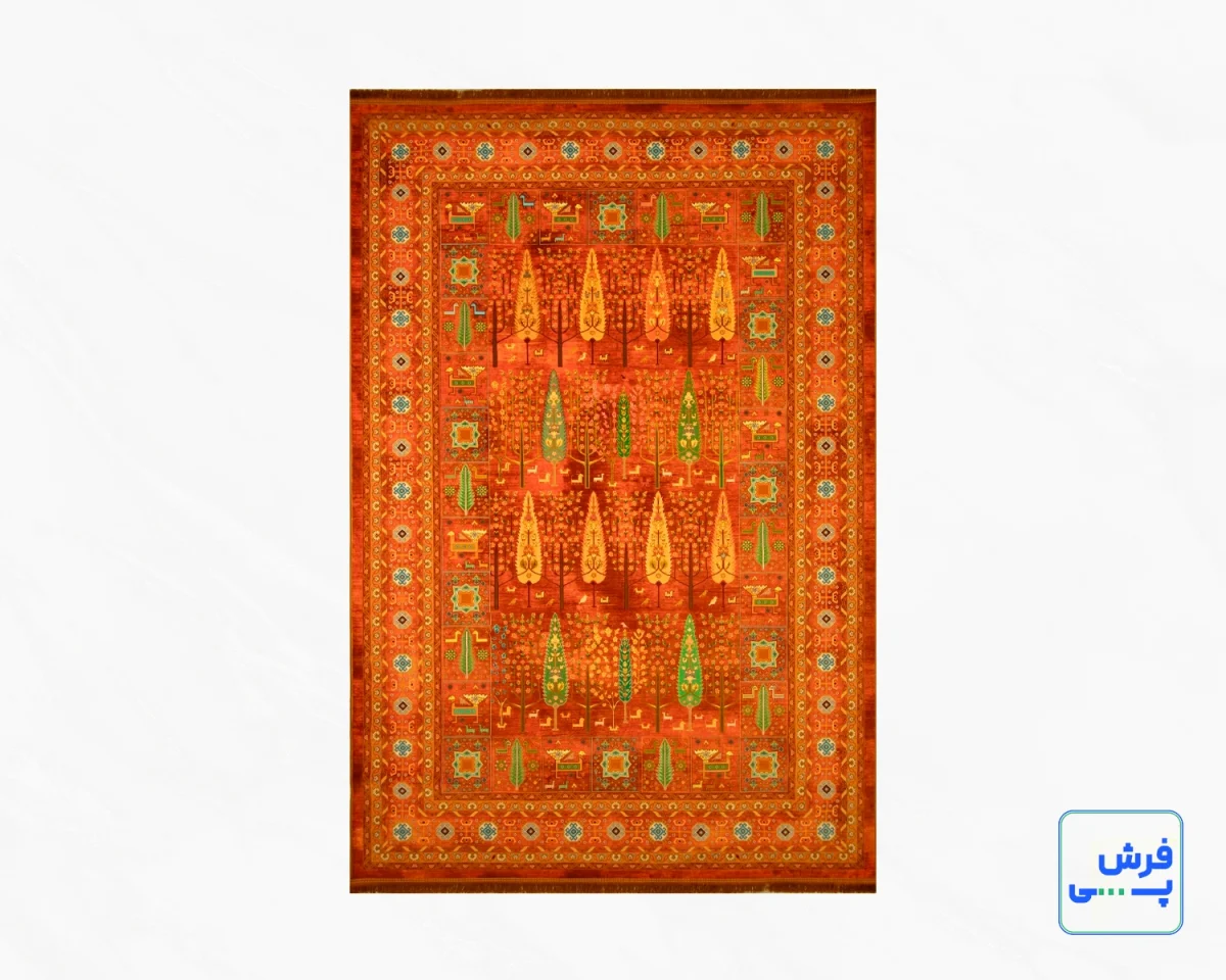 t-1051-1.webp خرید قسطی | فرش ابریشم ماشینی T1051 نارنجی