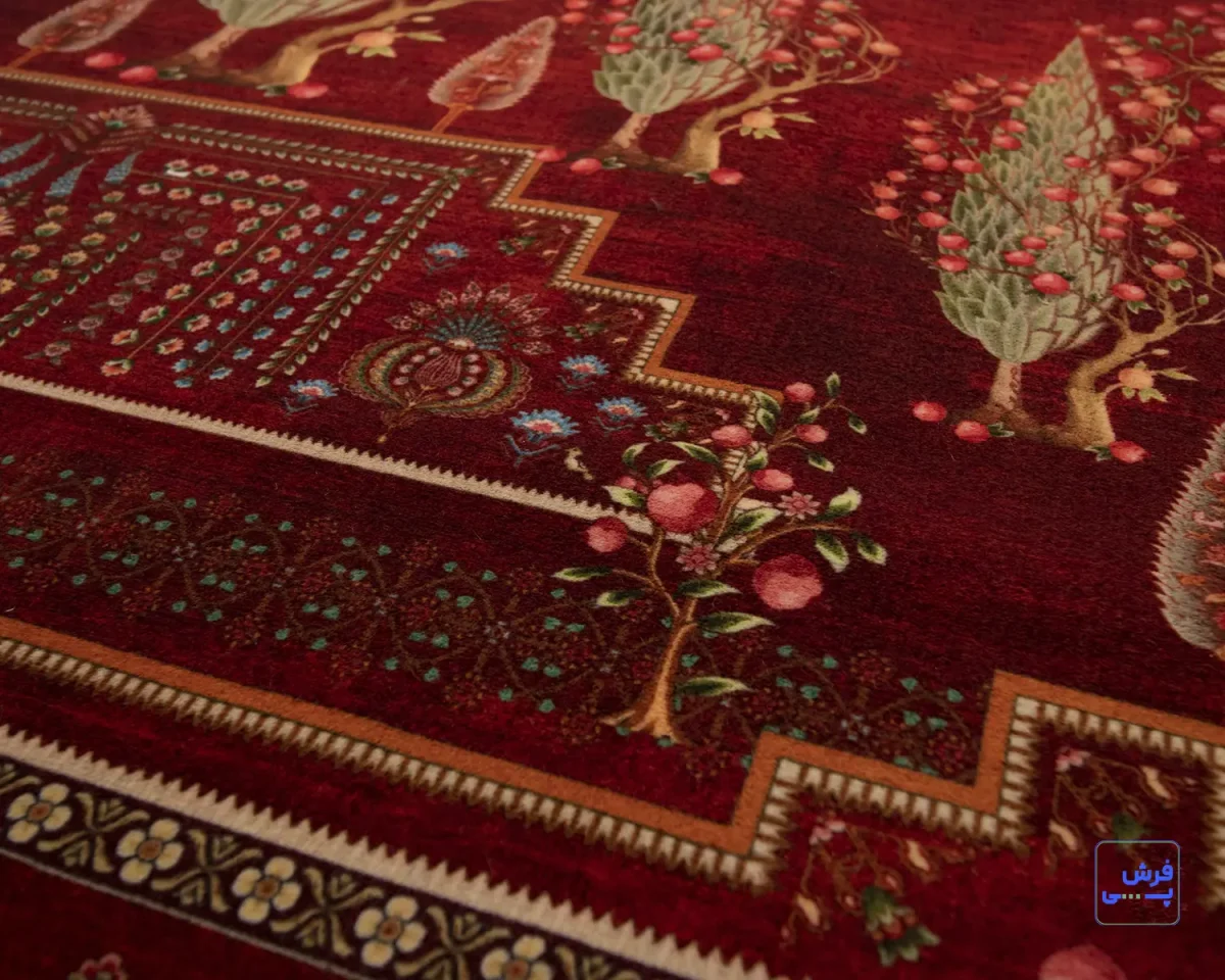 خرید قسطی |  فرش ابریشم ماشینی T1060 لاکی