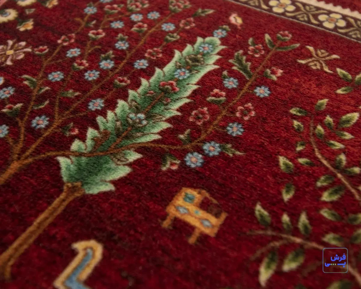 خرید قسطی |  فرش ابریشم ماشینی T1060 لاکی