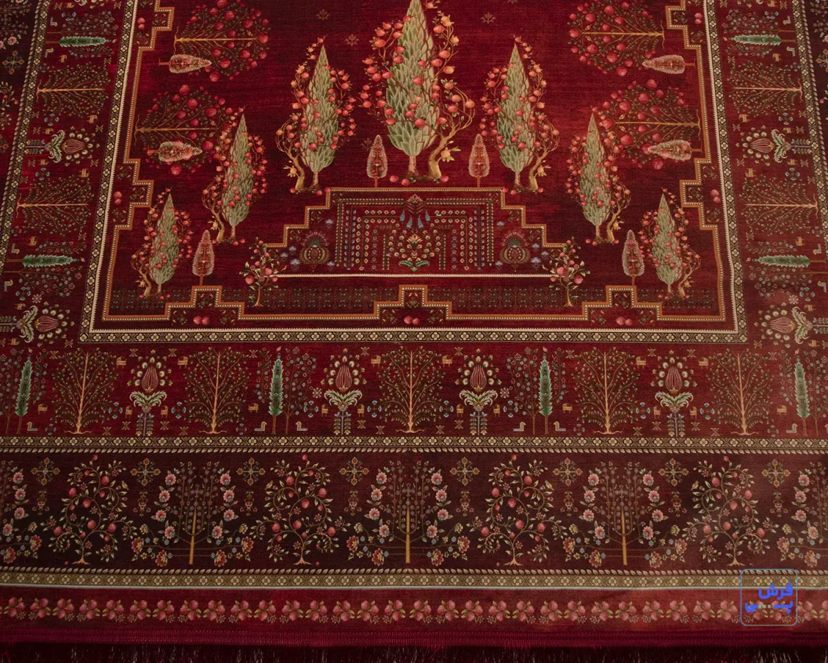 خرید قسطی |  فرش ابریشم ماشینی T1060 لاکی