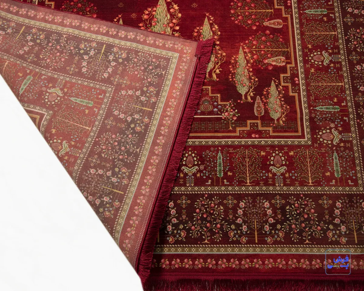 خرید قسطی |  فرش ابریشم ماشینی T1060 لاکی