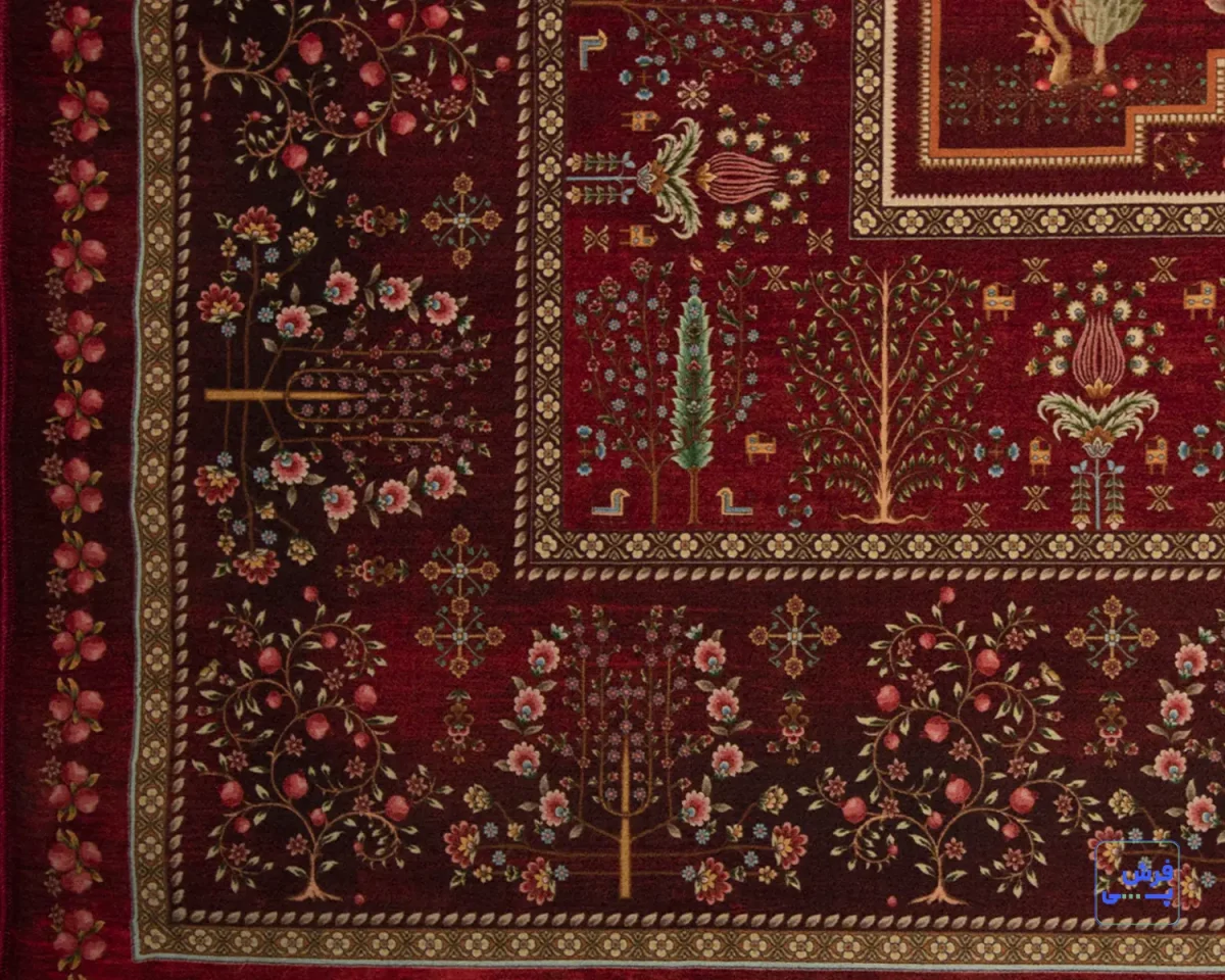 خرید قسطی |  فرش ابریشم ماشینی T1060 لاکی