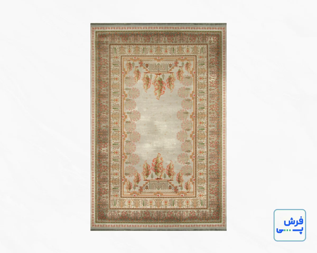 خرید قسطی |  فرش ابریشم ماشینی T1061 طوسی