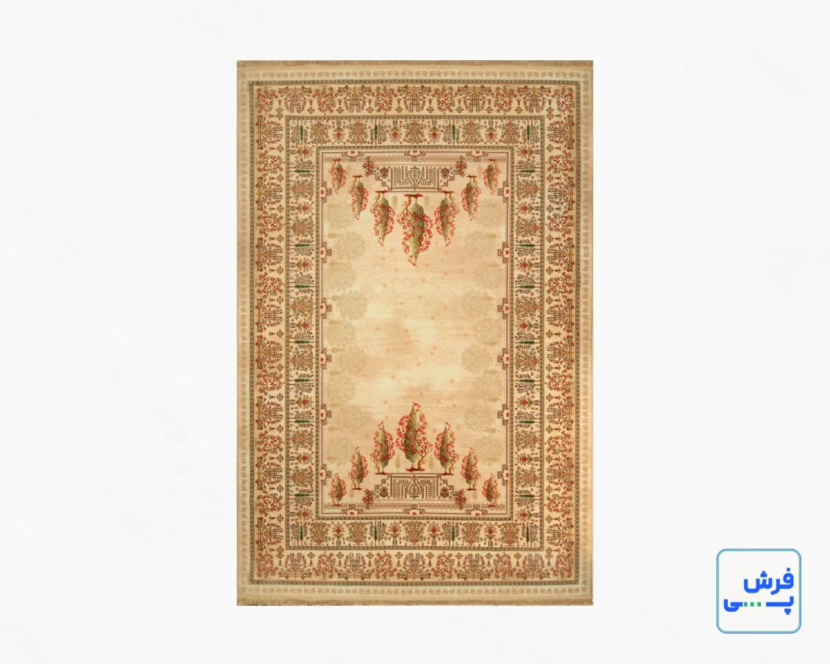 t-1063-1.webp خرید قسطی | فرش ابریشم ماشینی T1063 کرم