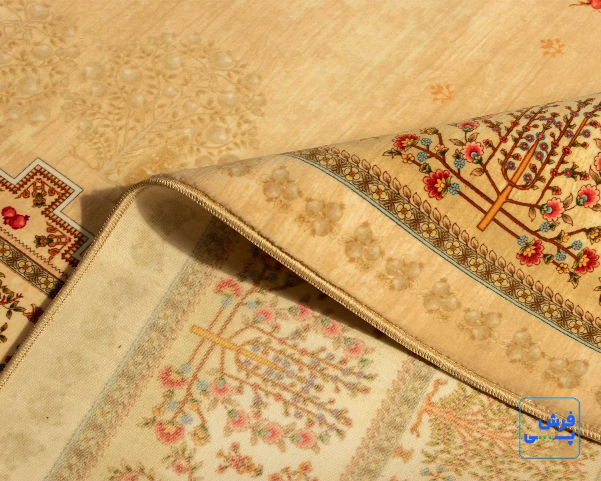 t-1063-5.webp خرید قسطی | فرش ابریشم ماشینی T1063 کرم