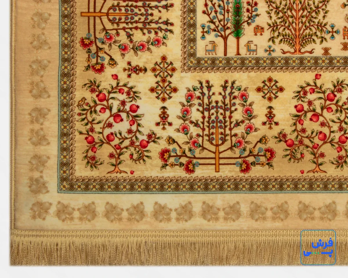 t-1063-6.webp خرید قسطی | فرش ابریشم ماشینی T1063 کرم
