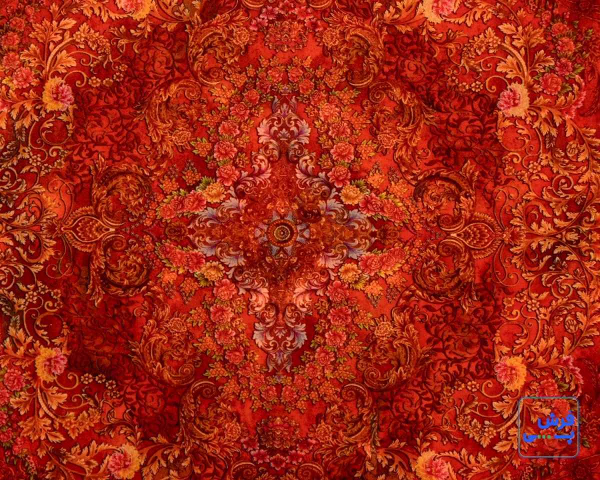 خرید قسطی |  فرش ابریشم ماشینی T1077 لاکی