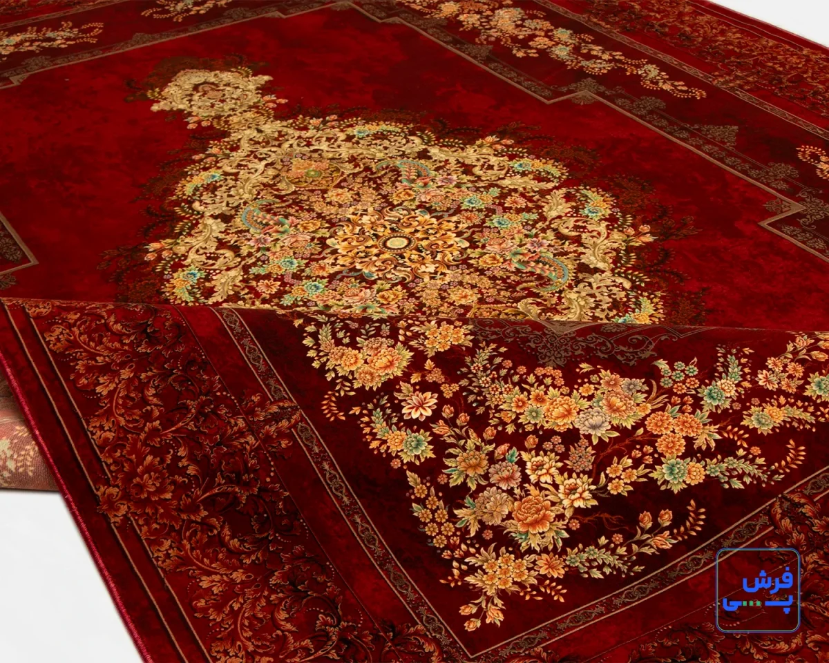 خرید قسطی |  فرش ابریشم ماشینی T1081 لاکی