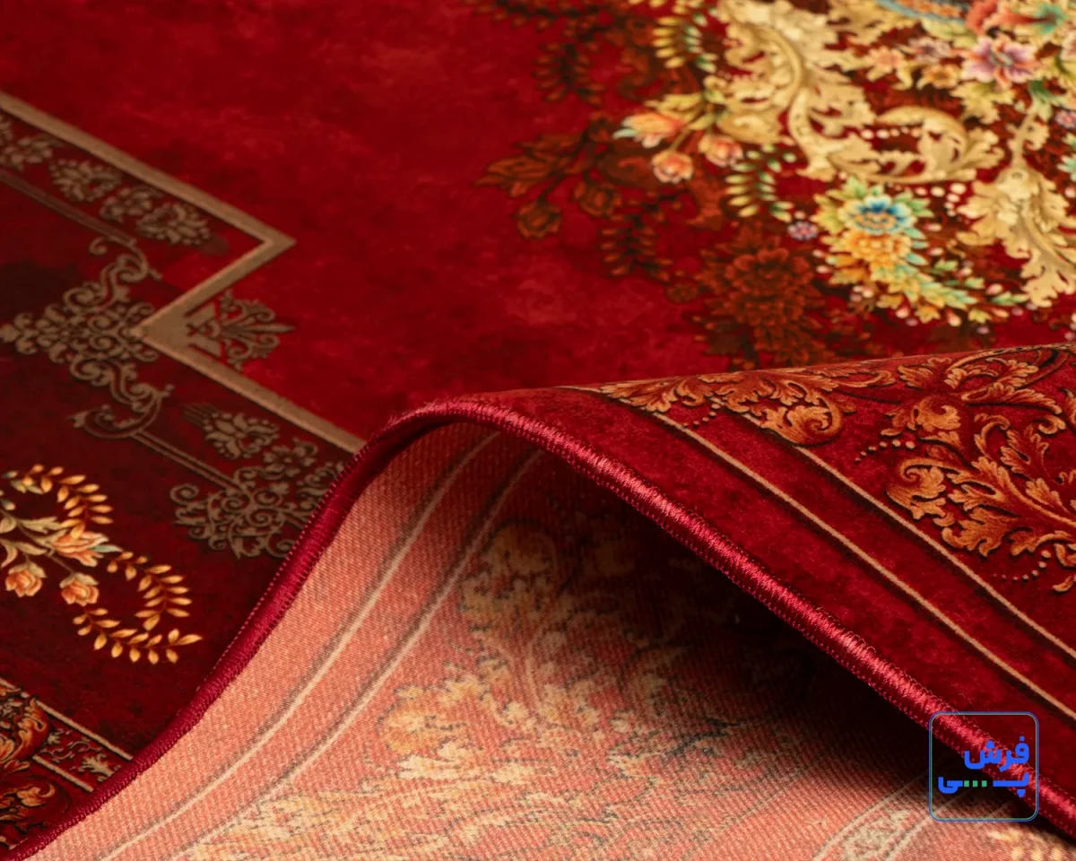 خرید قسطی |  فرش ابریشم ماشینی T1081 لاکی
