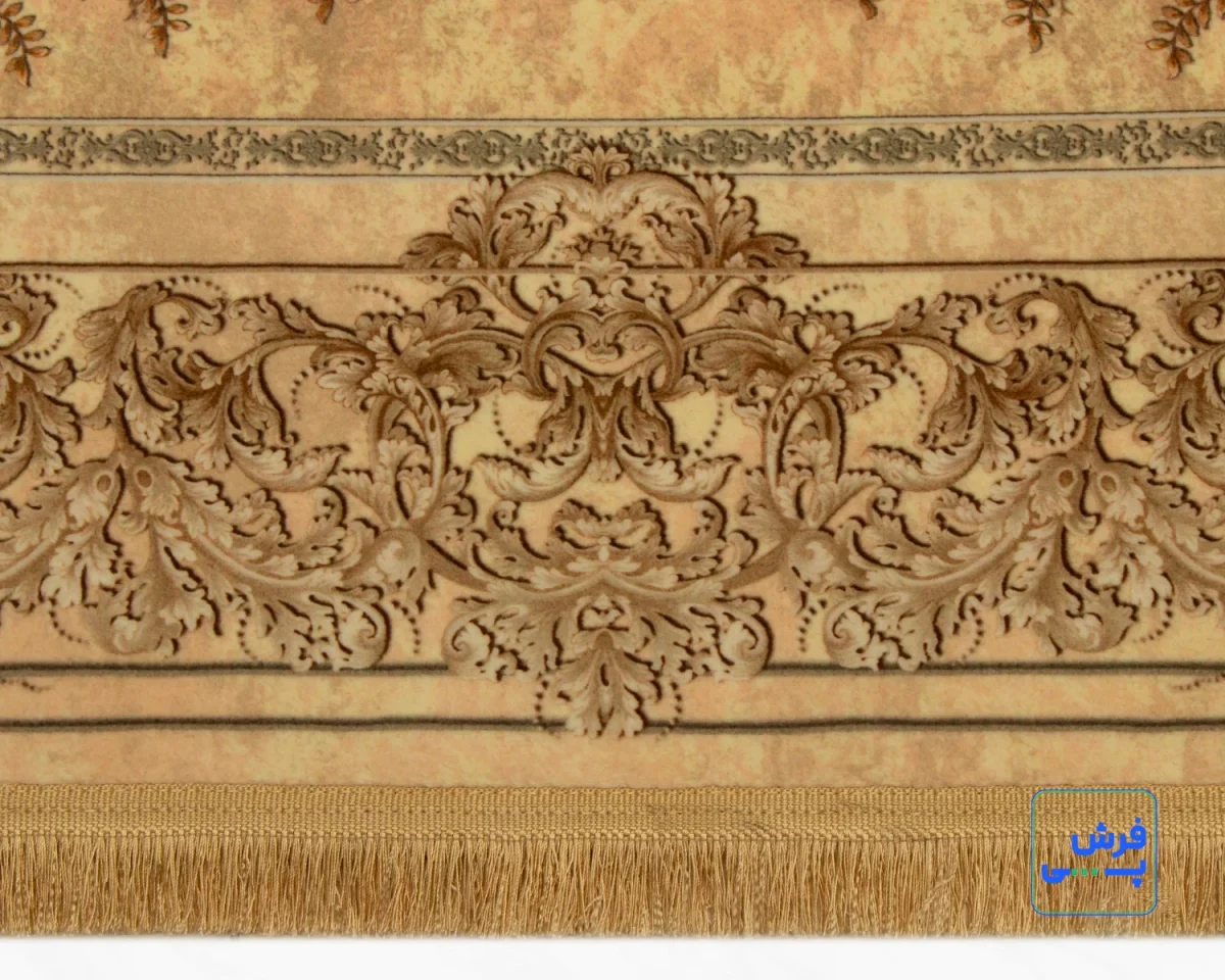 خرید قسطی |  فرش ابریشم ماشینی T1084 کرم