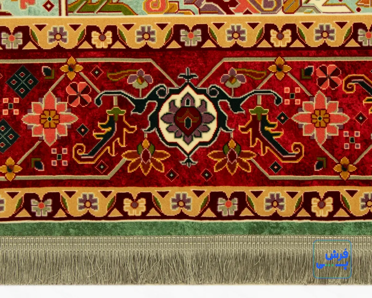 t-1088-4-1.webp خرید قسطی | فرش ابریشم ماشینی T1088 سبز حاشیه لاکی