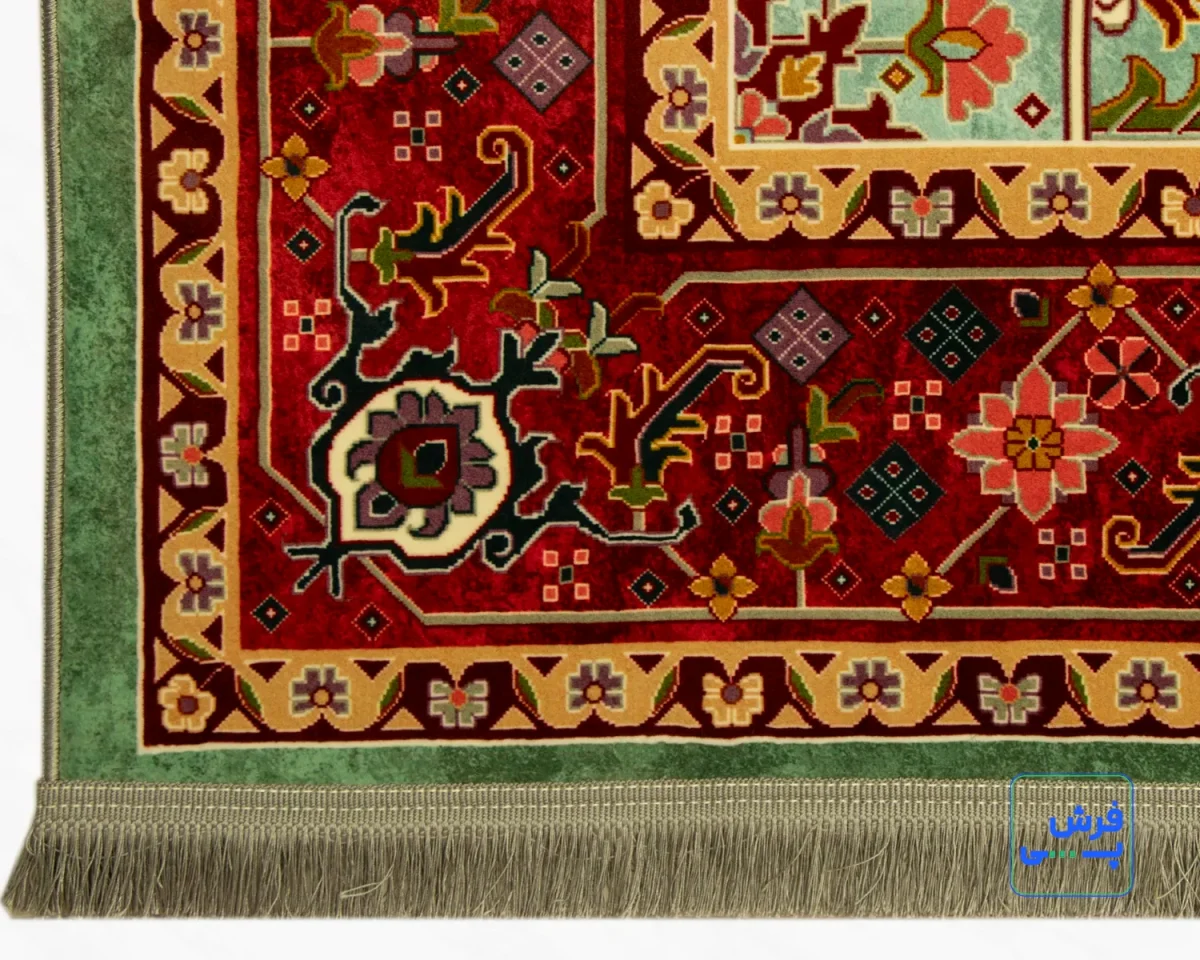 t-1088-5-1.webp خرید قسطی | فرش ابریشم ماشینی T1088 سبز حاشیه لاکی