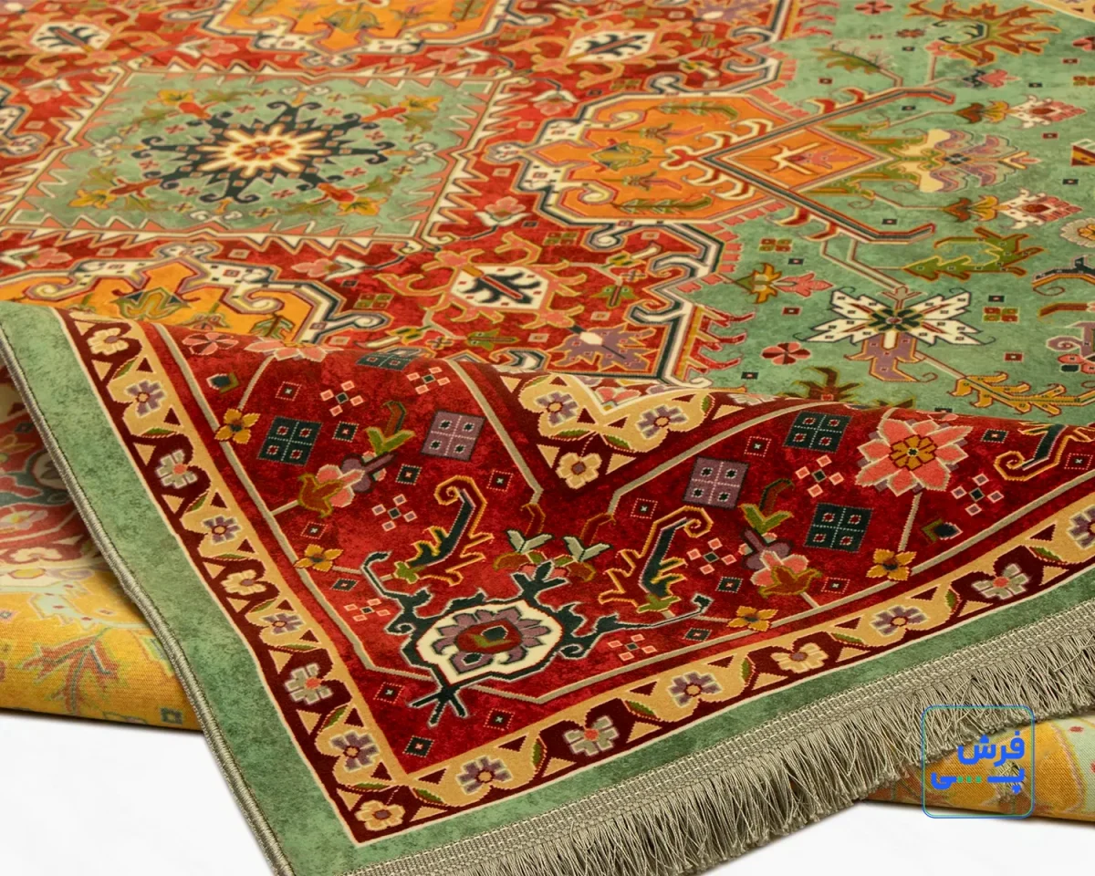 t-1088-6-1.webp خرید قسطی | فرش ابریشم ماشینی T1088 سبز حاشیه لاکی