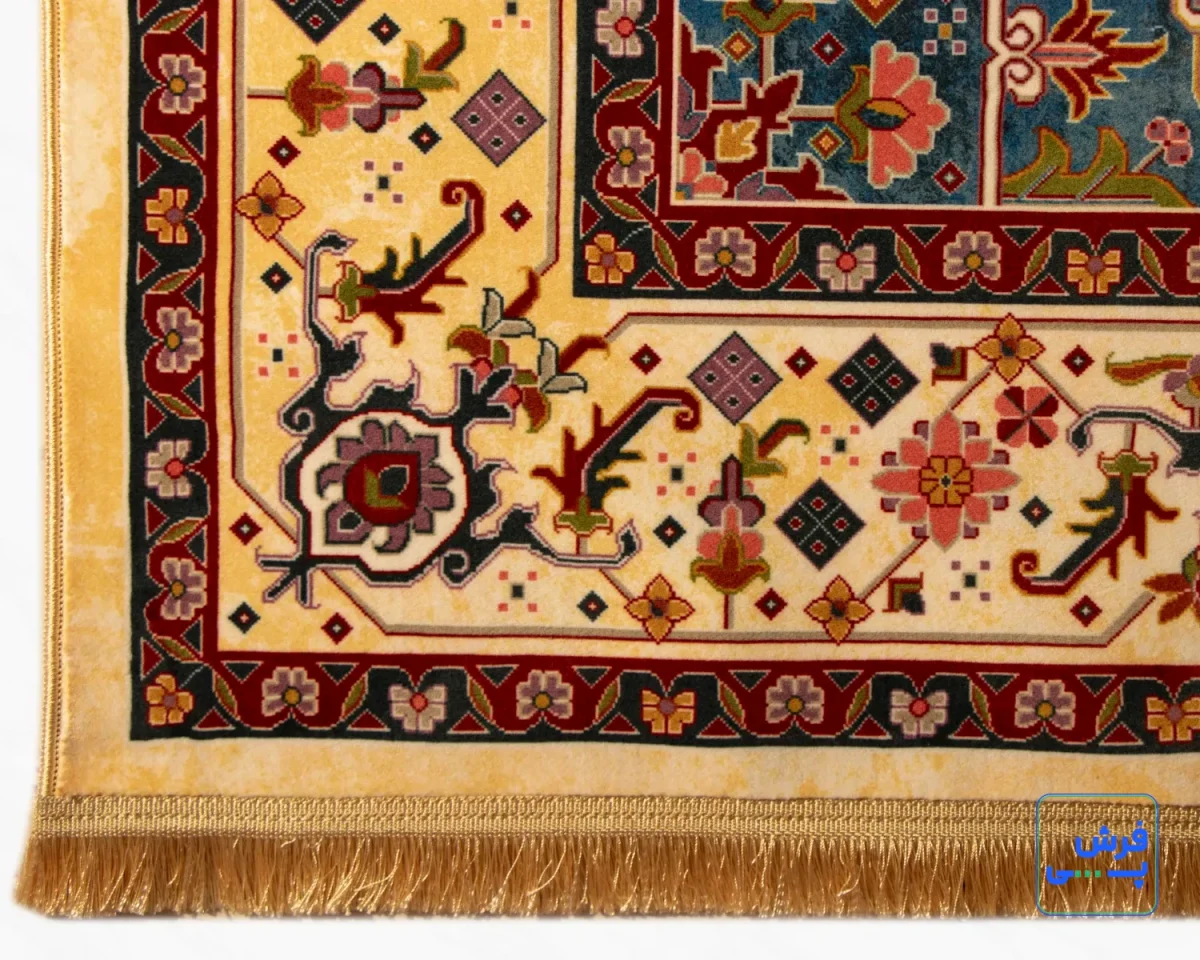 خرید قسطی |  فرش ابریشم ماشینی T1090 کرم لاکی