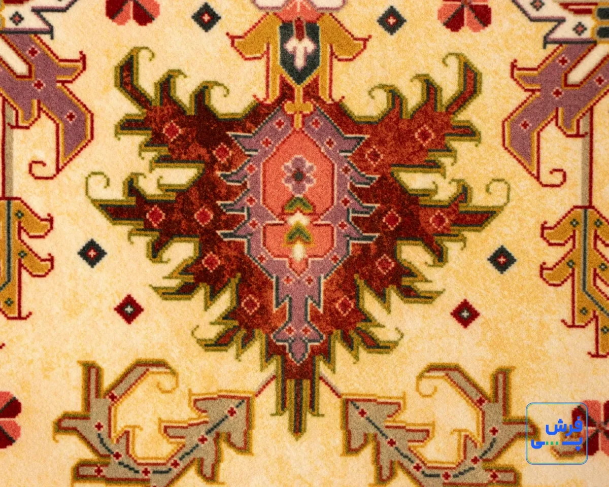 خرید قسطی |  فرش ابریشم ماشینی T1090 کرم لاکی