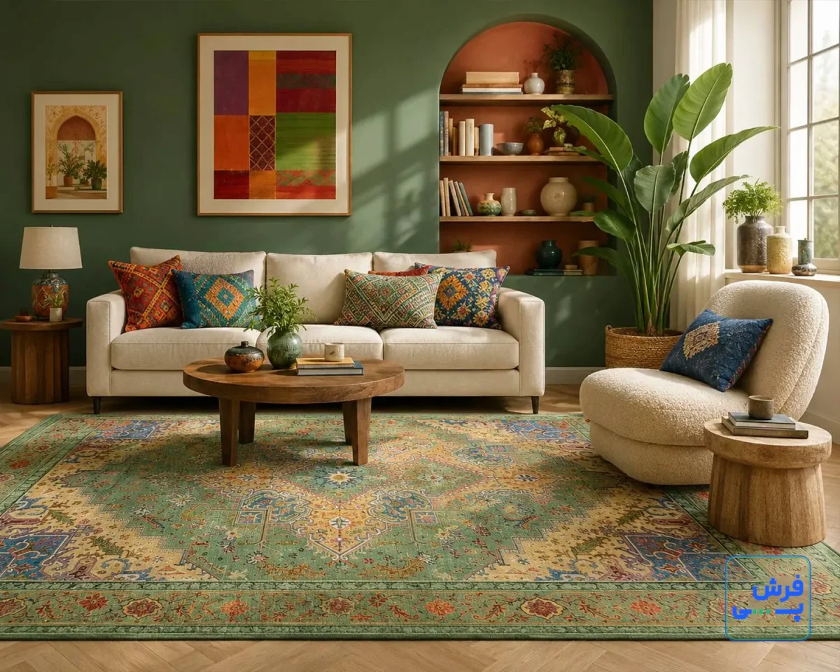 t-1093-10-1.webp خرید قسطی | فرش ابریشم ماشینی T1093 سبز