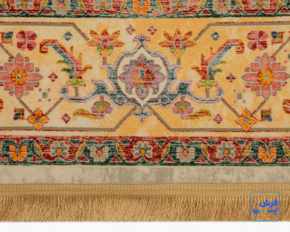 خرید قسطی |  فرش ابریشم ماشینی T1095 کرم