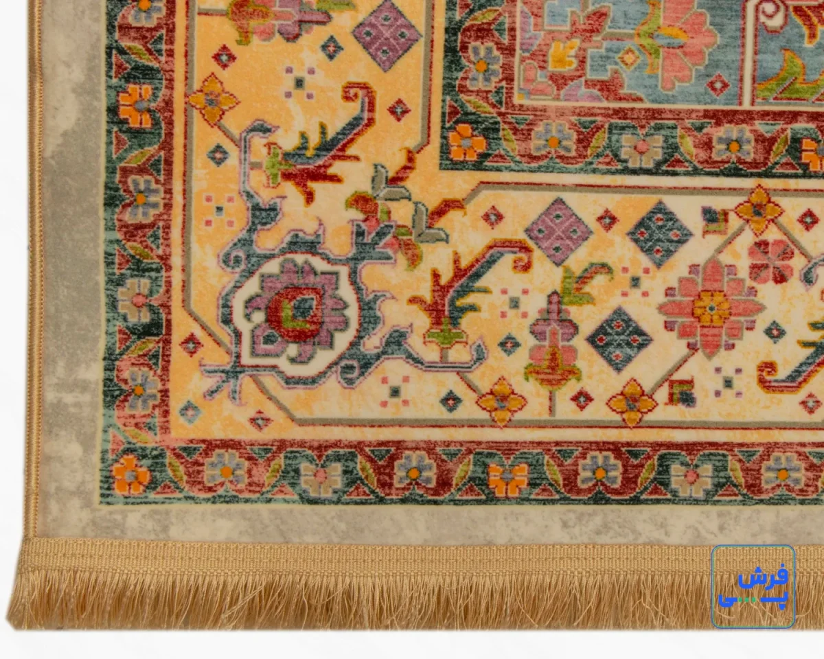 خرید قسطی |  فرش ابریشم ماشینی T1095 کرم