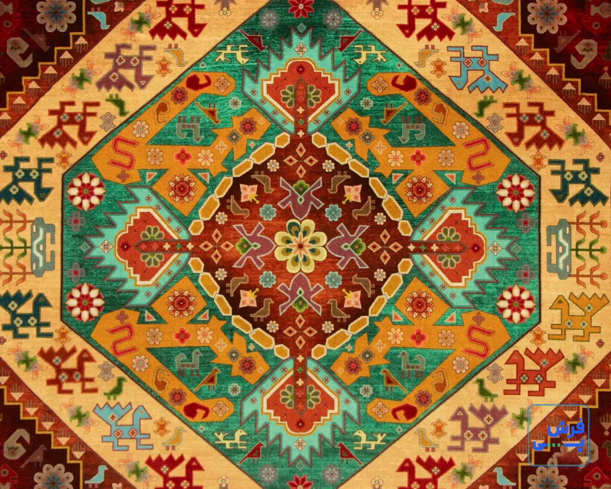 خرید قسطی |  فرش ابریشم ماشینی T1112 لاکی
