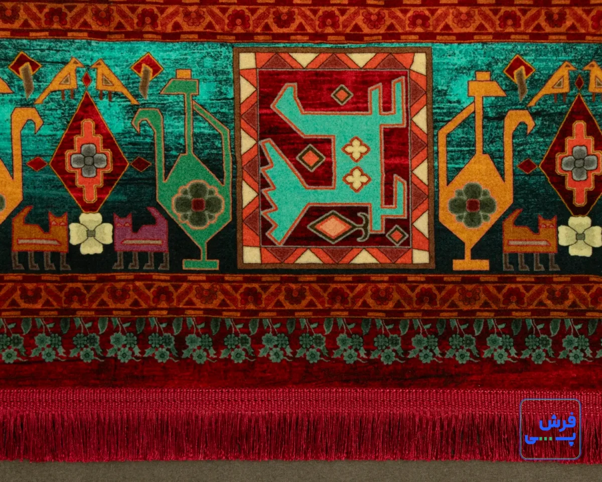 خرید قسطی |  فرش ابریشم ماشینی T1112 لاکی