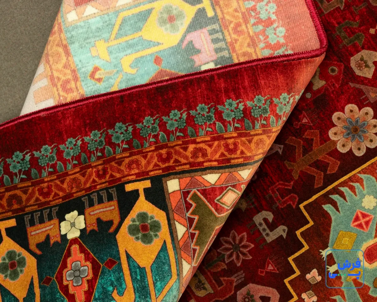 خرید قسطی |  فرش ابریشم ماشینی T1112 لاکی