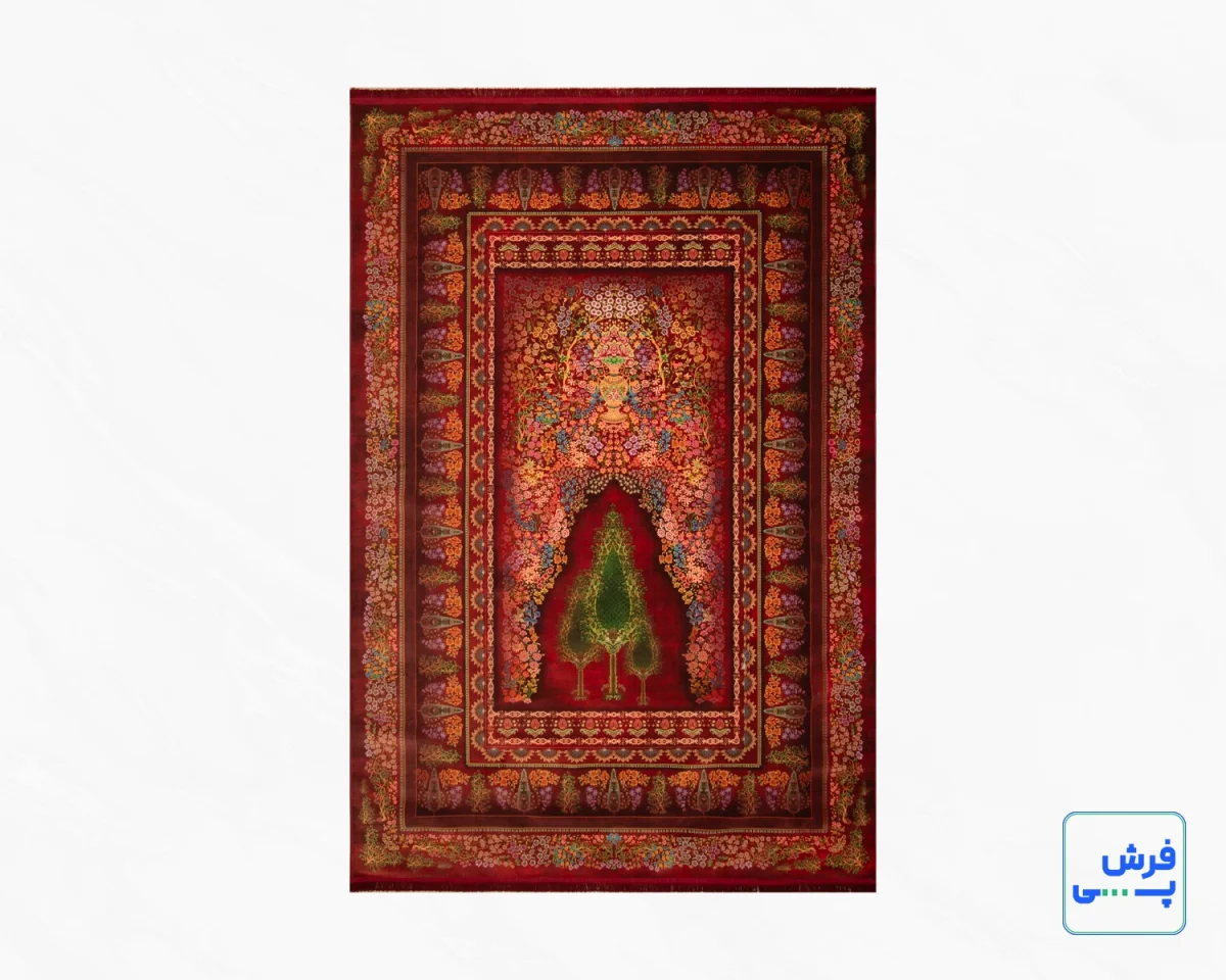 خرید قسطی |  فرش ابریشم ماشینی T1116 لاکی