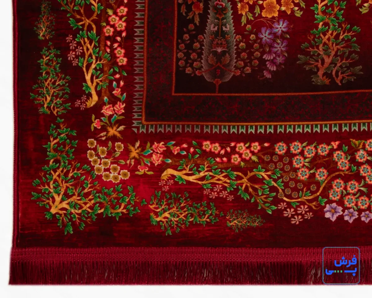 خرید قسطی |  فرش ابریشم ماشینی T1116 لاکی