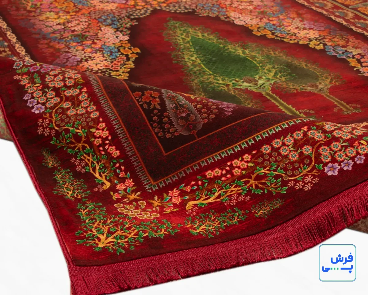 خرید قسطی |  فرش ابریشم ماشینی T1116 لاکی