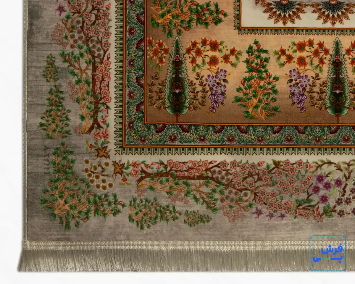 t1117-6-10.webp خرید قسطی | فرش ابریشم ماشینی T1117 فیلی سبز