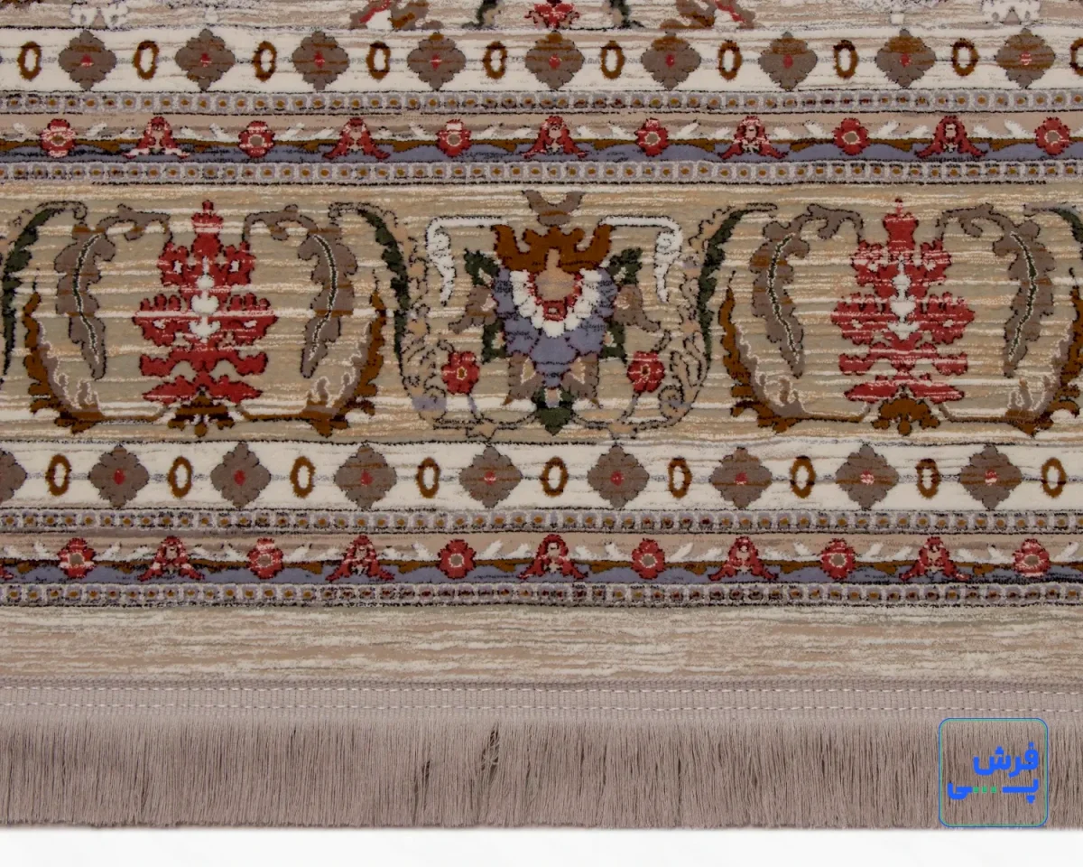 vin-38-5.webp خرید قسطی | فرش وینتیج vin38 کرم نسکافهای حاشیه سبز