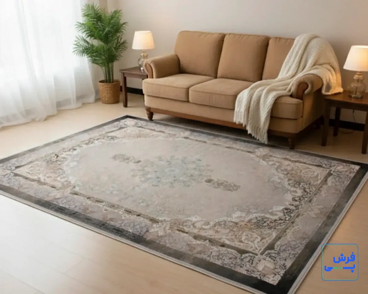 خرید قسطی |  فرش وینتیج vin9 کرم سبز