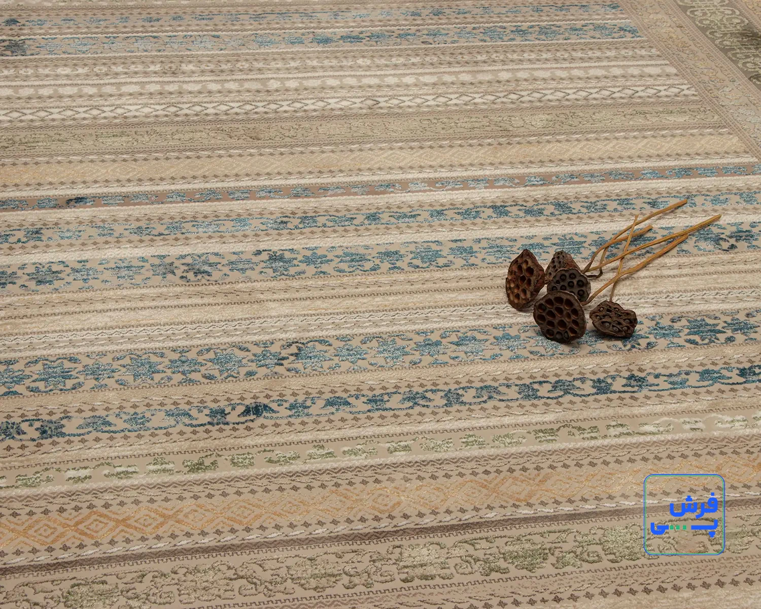 خرید قسطی | فرش وینتیج 75008 طوسی سبز