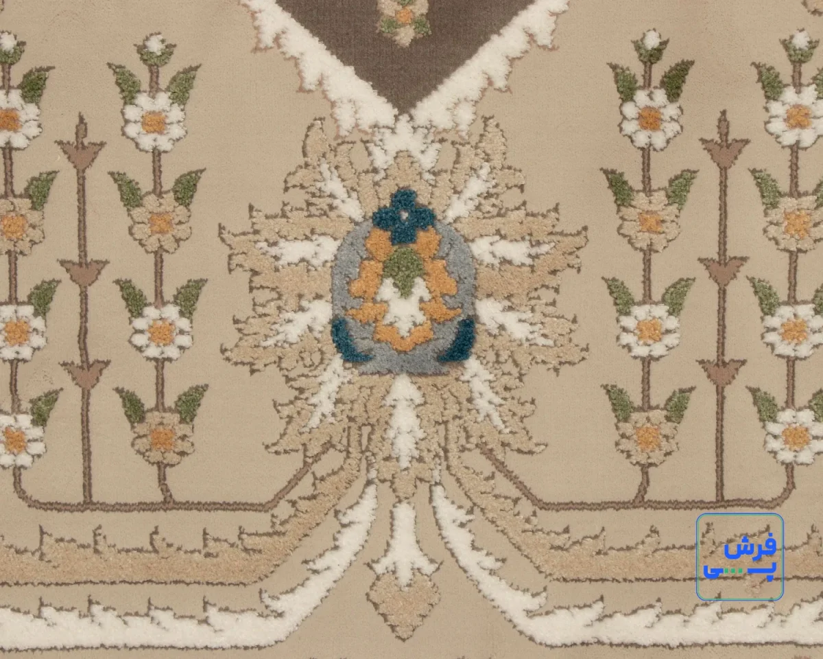خرید قسطی | فرش کلاسیک 75012 کرم طوسی