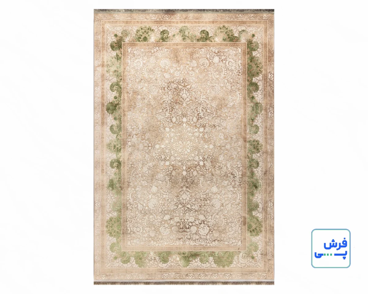 743522-1.webp خرید اقساطی | فرش وینتیج 743522 کرم حاشیه سبز