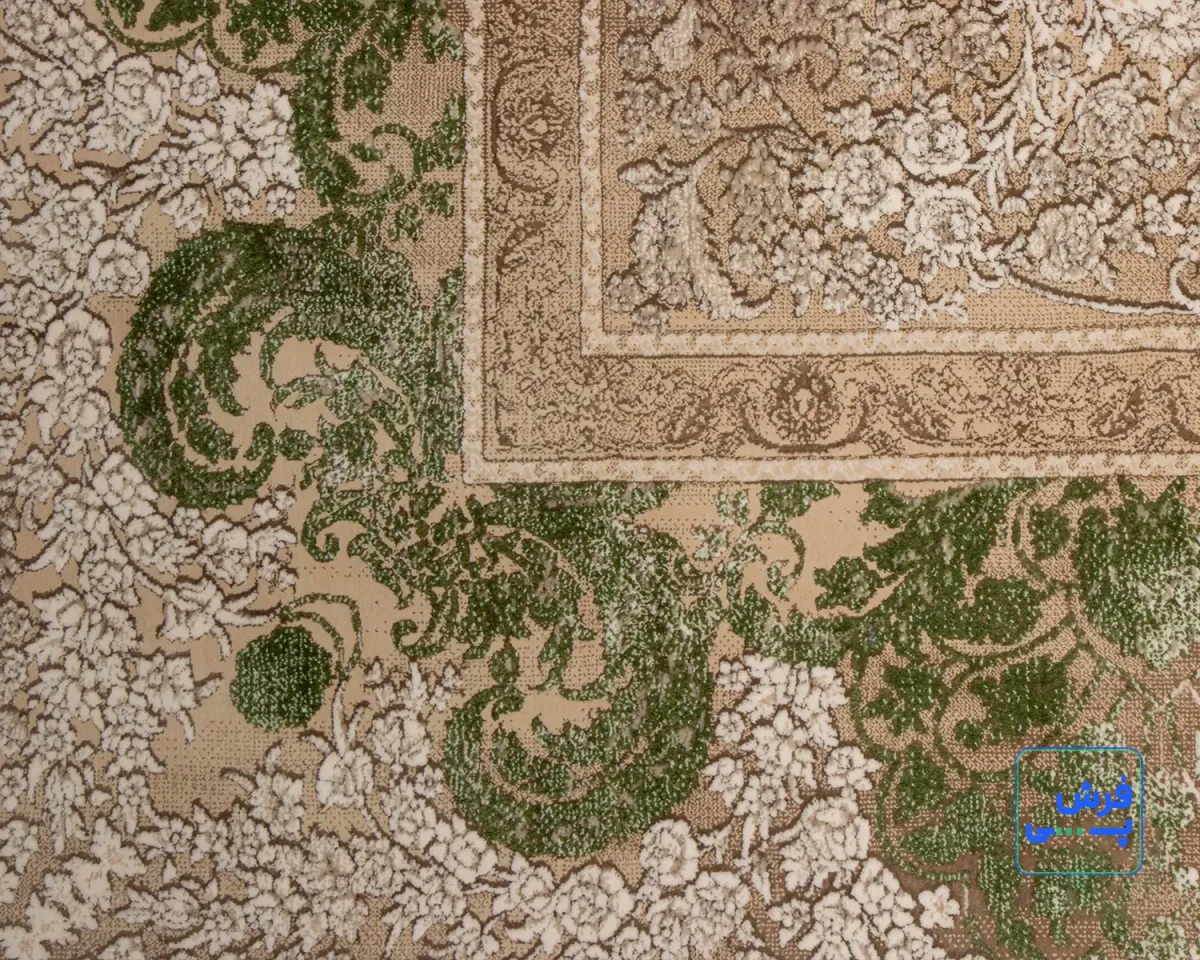743522-5.webp خرید اقساطی | فرش وینتیج 743522 کرم حاشیه سبز