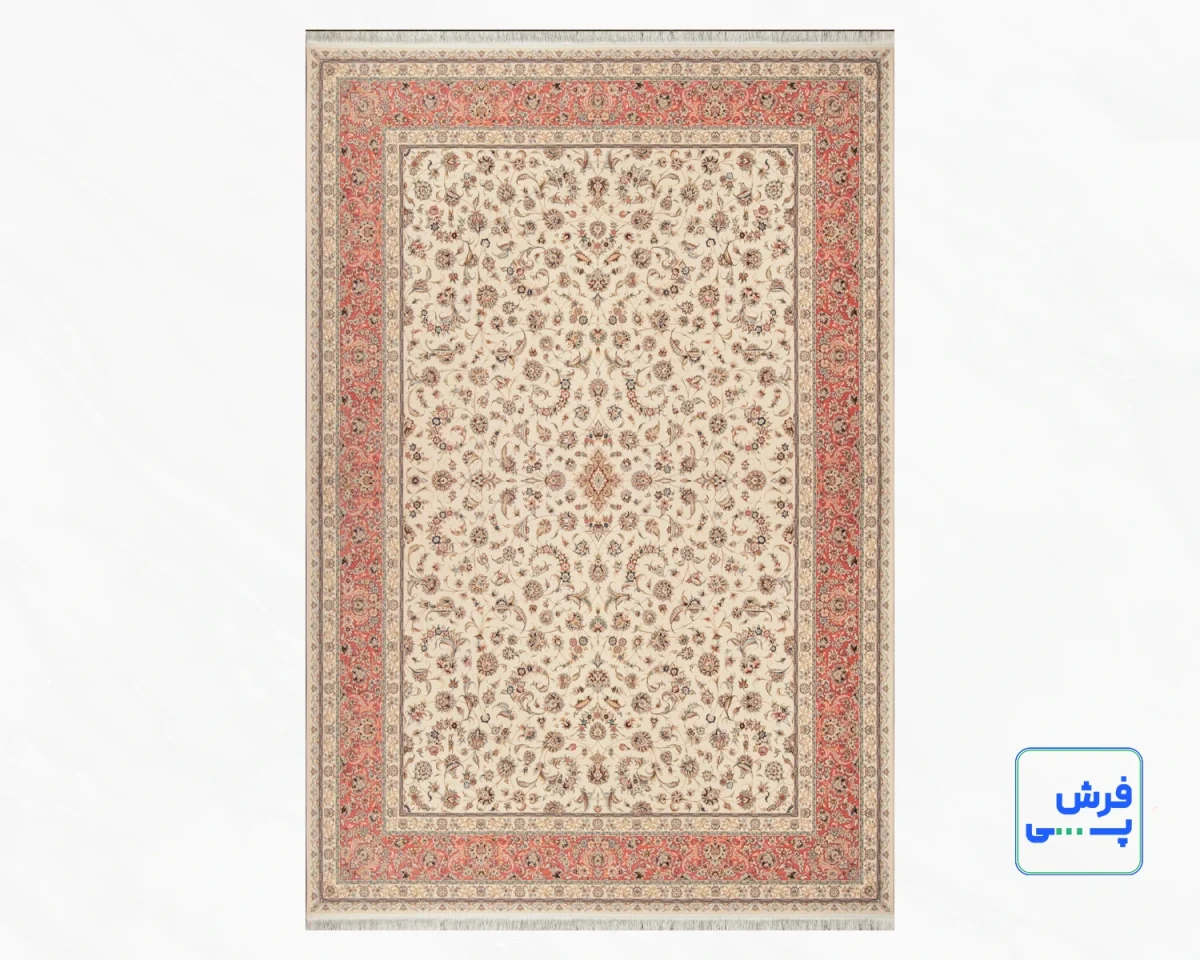خرید اقساطی | فرش کلاسیک 7502 کرم حاشیه گلبهی