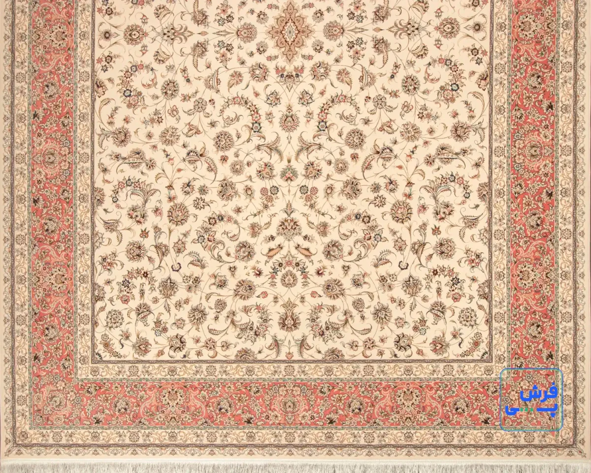 خرید اقساطی | فرش کلاسیک 7502 کرم حاشیه گلبهی