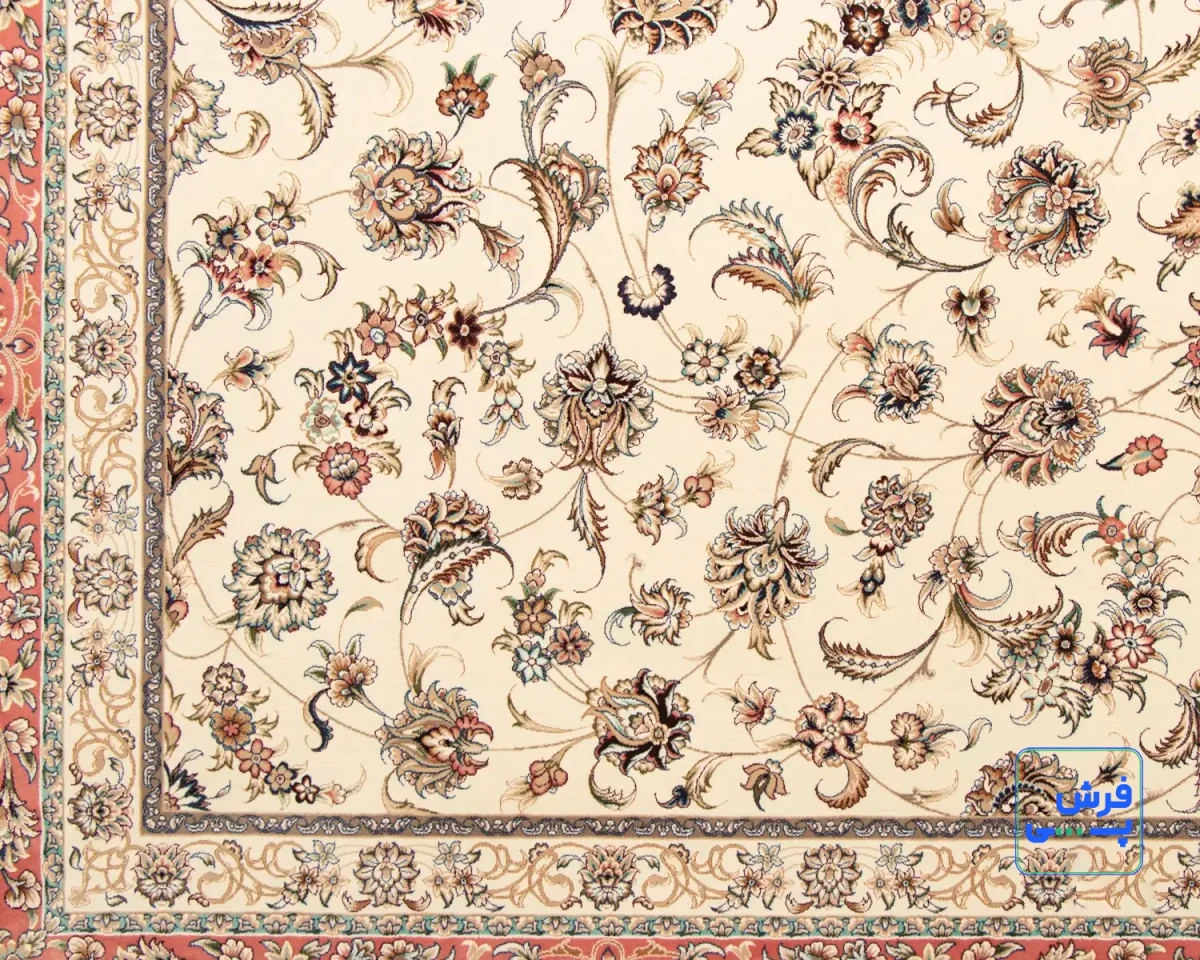 خرید اقساطی | فرش کلاسیک 7502 کرم حاشیه گلبهی