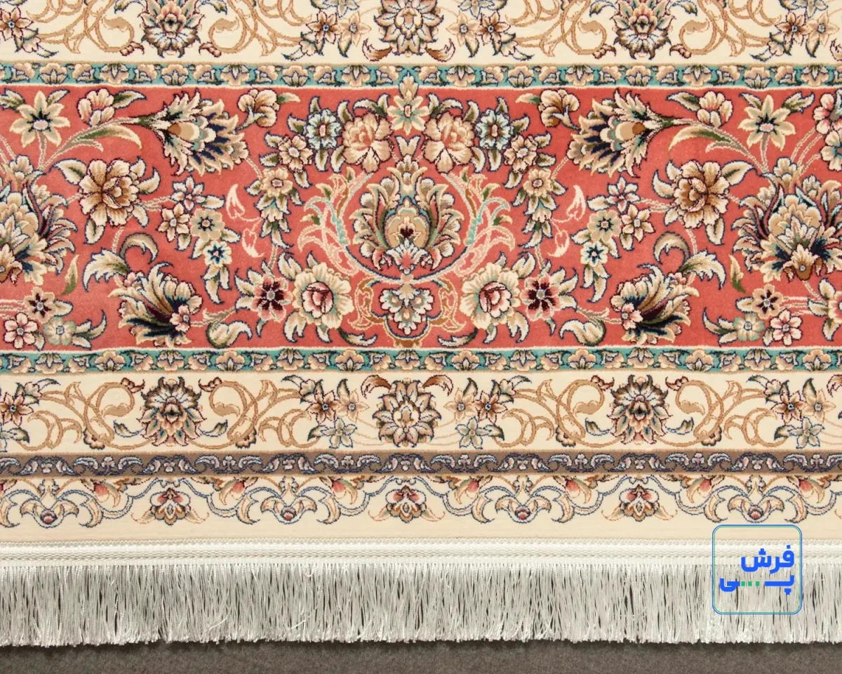 خرید اقساطی | فرش کلاسیک 7502 کرم حاشیه گلبهی