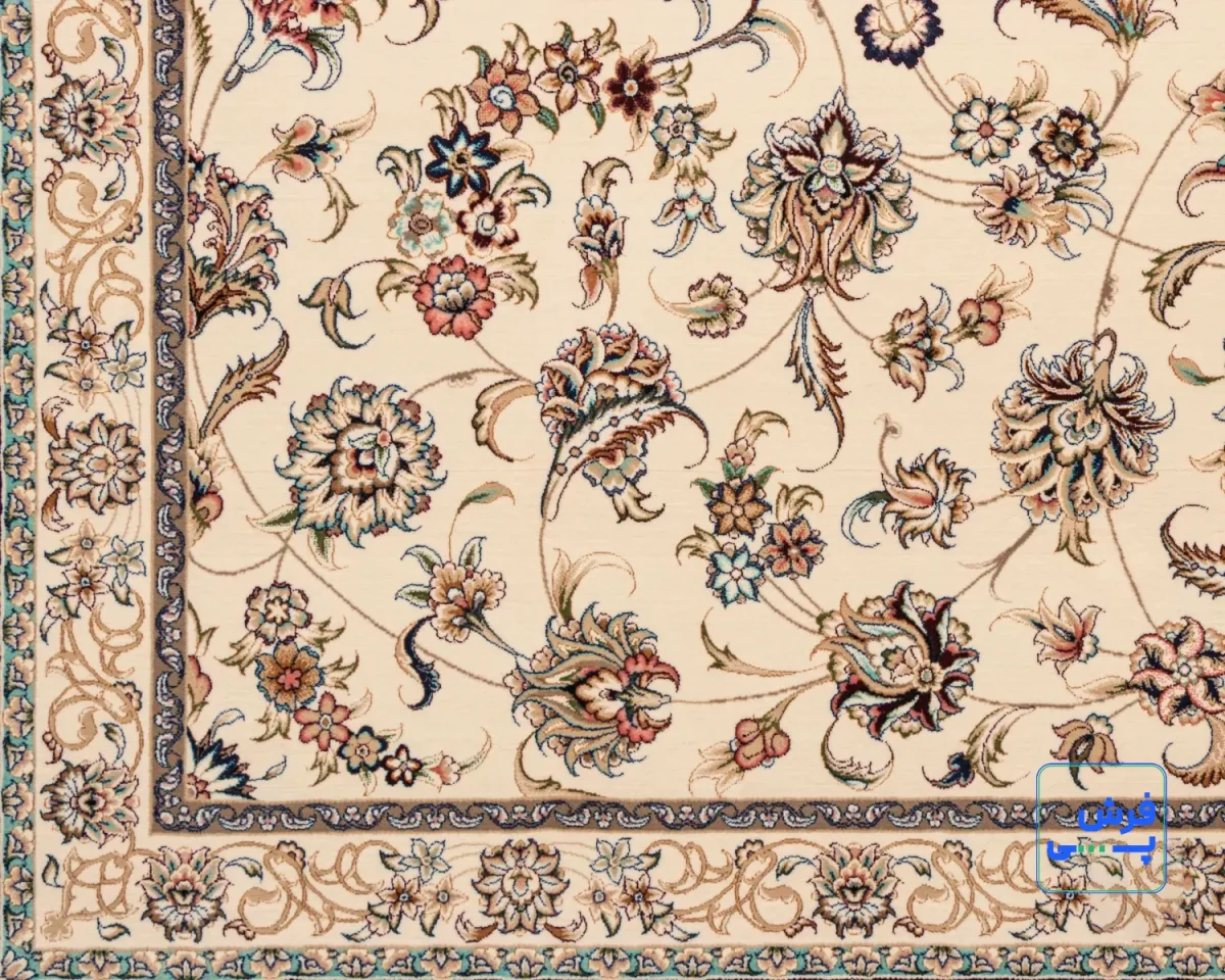 خرید اقساطی | فرش کلاسیک 7502 کرم حاشیه شرابی