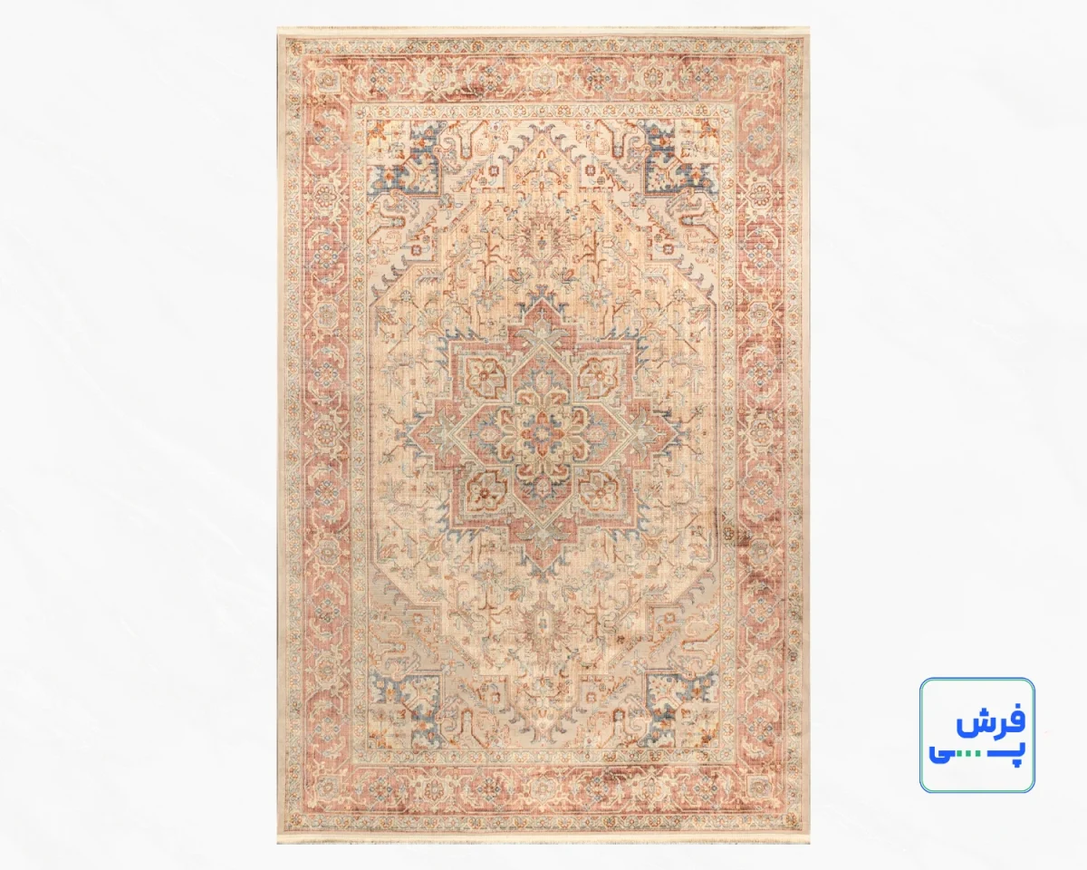 8310-1.webp خرید اقساطی | فرش وینتیج 8310ML کرم حاشیه گلبهی
