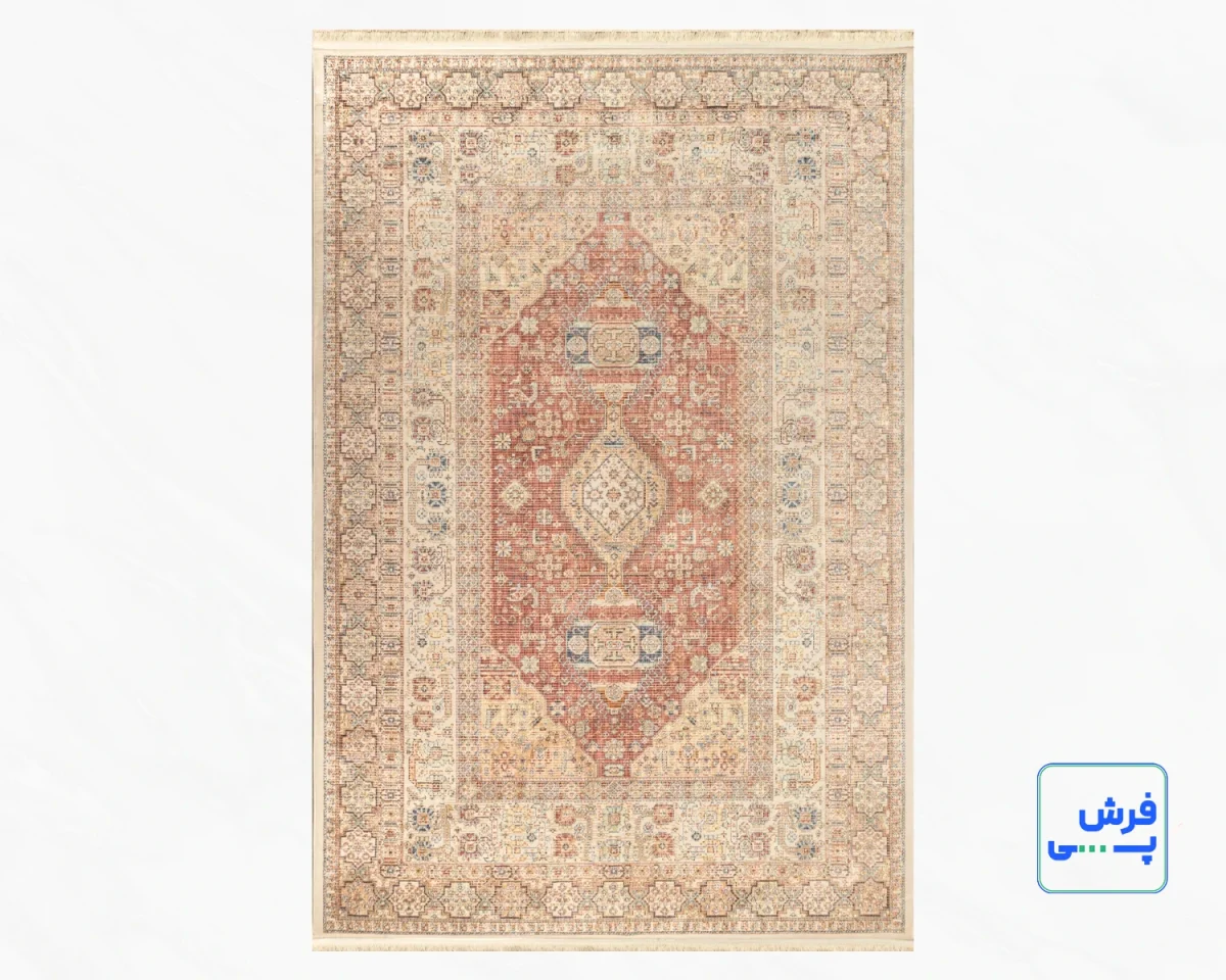8315-1.webp خرید اقساطی | فرش وینتیج 8315LC گلبهی حاشیه کرم