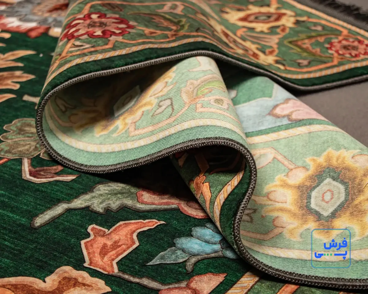 L-1017-4.webp خرید اقساطی | فرش ابریشم ماشینی L1017 سبز