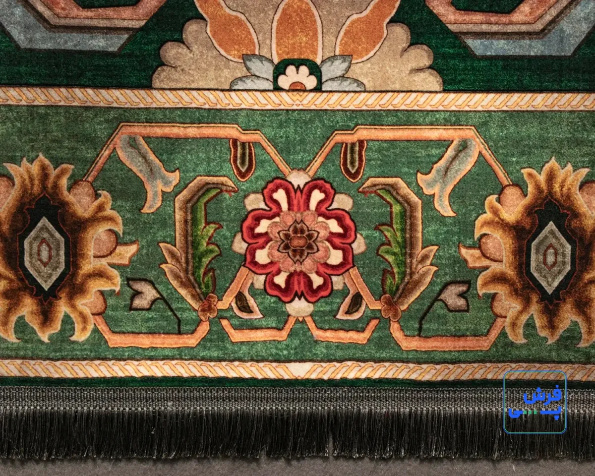 L-1017-6.webp خرید اقساطی | فرش ابریشم ماشینی L1017 سبز